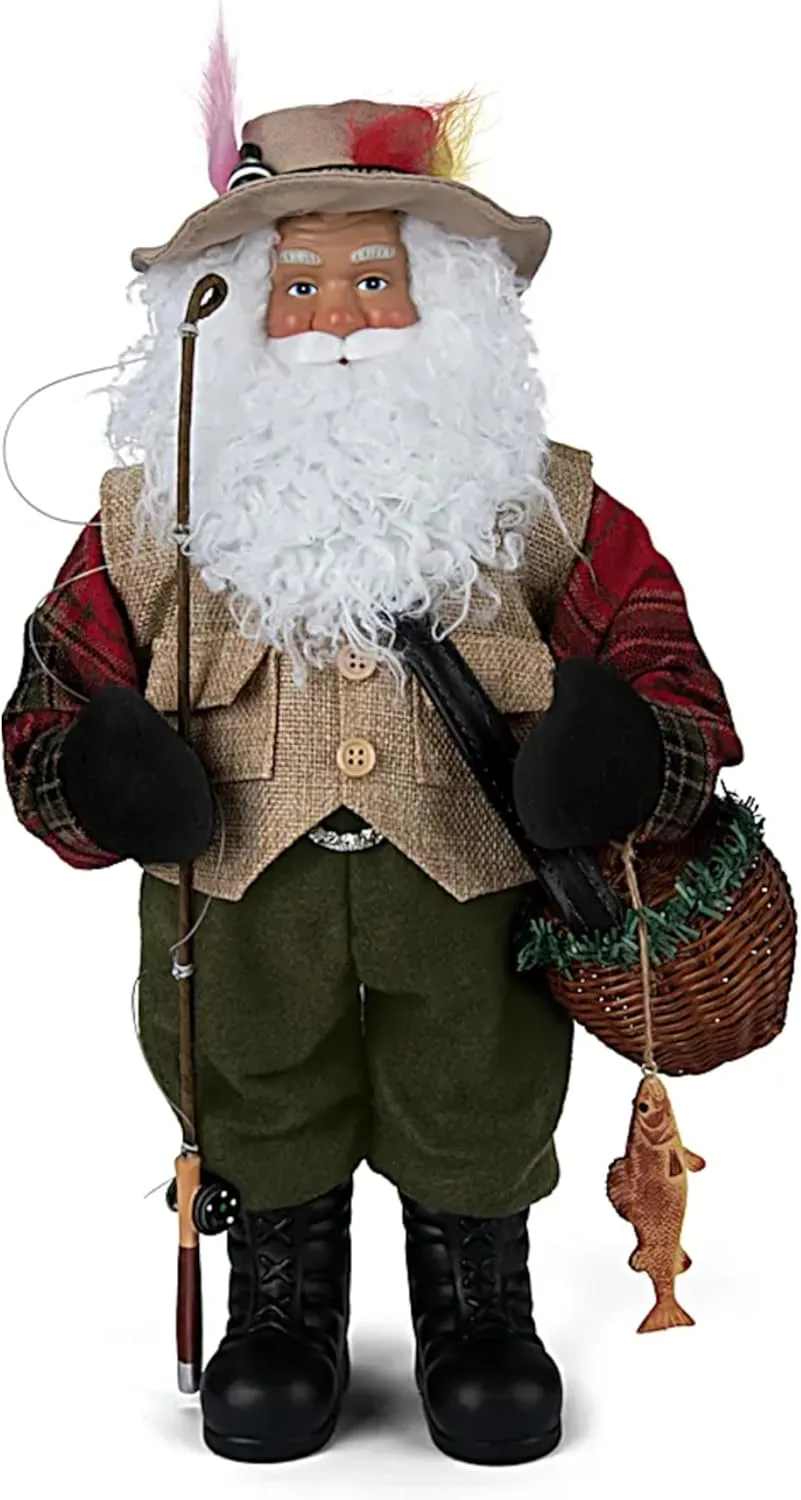 The Ashton-Drake Galleries 16" Tall Santa Doll with Custom-Designed Vacation Ensemble (Hooked on Fishin' Santa)