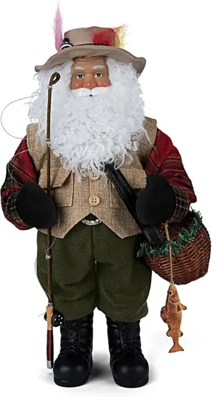 The Ashton-Drake Galleries 16" Tall Santa Doll with Custom-Designed Vacation Ensemble (Hooked on Fishin' Santa)