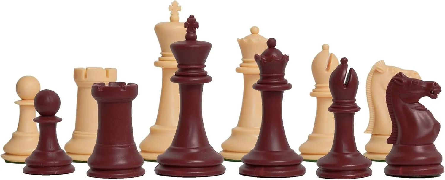 The House of Staunton - The Marshall Plastic Chess Set - Pieces Only - 3.75" King - Red & Natural