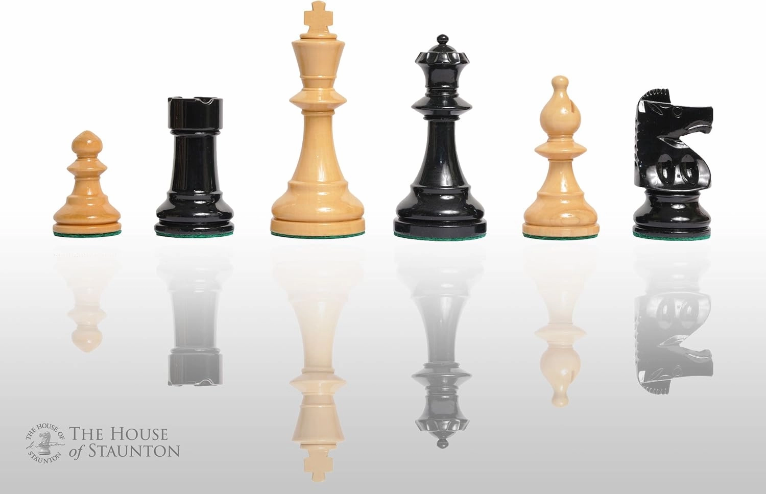 The House of Staunton - The Liberty Chess Set - Pieces Only - 4.0" King - Black and Natural Lacquered