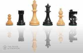 The House of Staunton - The Liberty Chess Set - Pieces Only - 4.0" King - Black and Natural Lacquered