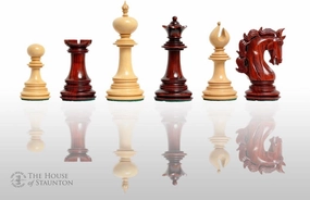 The House of Staunton The Turin Luxury Chess Set - Pieces Only - 4.4" King - Blood Rosewood