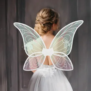 Threetols Elf Fairy Wings for Women Boys Girls, Halloween Butterfly Wings Princess Sparkling Wings Fancy Dress Up for Kid