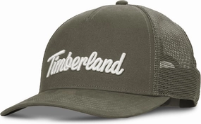 Timberland Trucker Hat for Men - Durable Cotton Twill, Adjustable Snapback Cap, Breathable Mesh Back