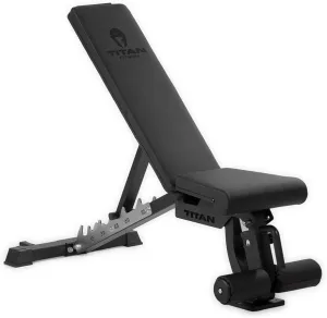 Titan Fitness Elite Series Adjustable FID Bench, Rated 500 LB Incline, 1,000 LB Flat, Versatile Utility Bench for Home Gym Weightlifting Strength Training, Space-Saving Upright Storage