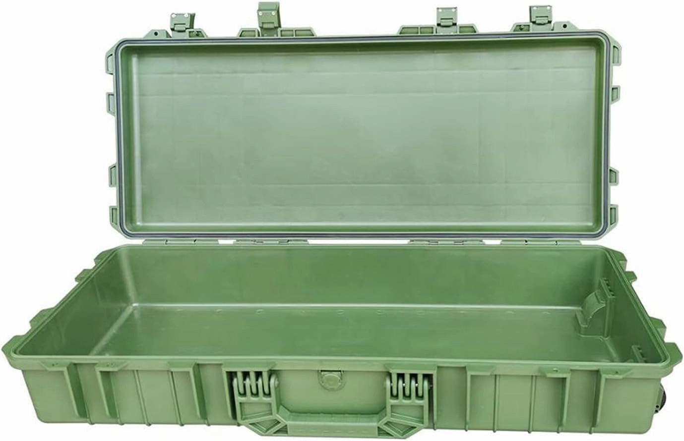Tool Box Plastic Tool Box with Wheels Elongated Storage Box with 2 Handle for Durable Hand Drag or Carry for Car Truck Repair