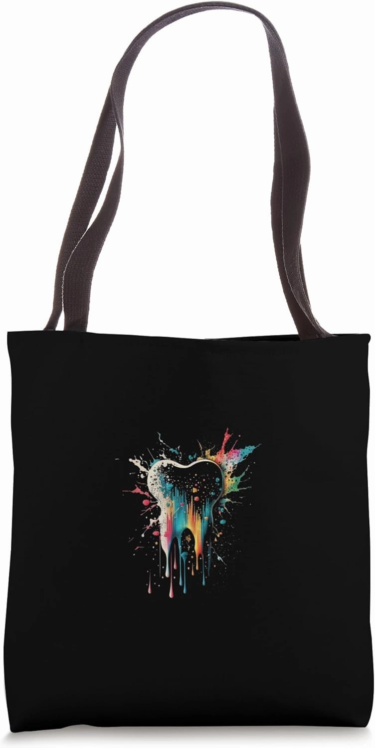 Tooth Splash Art Dentist Retro Dental Assistant Molar Tote Bag