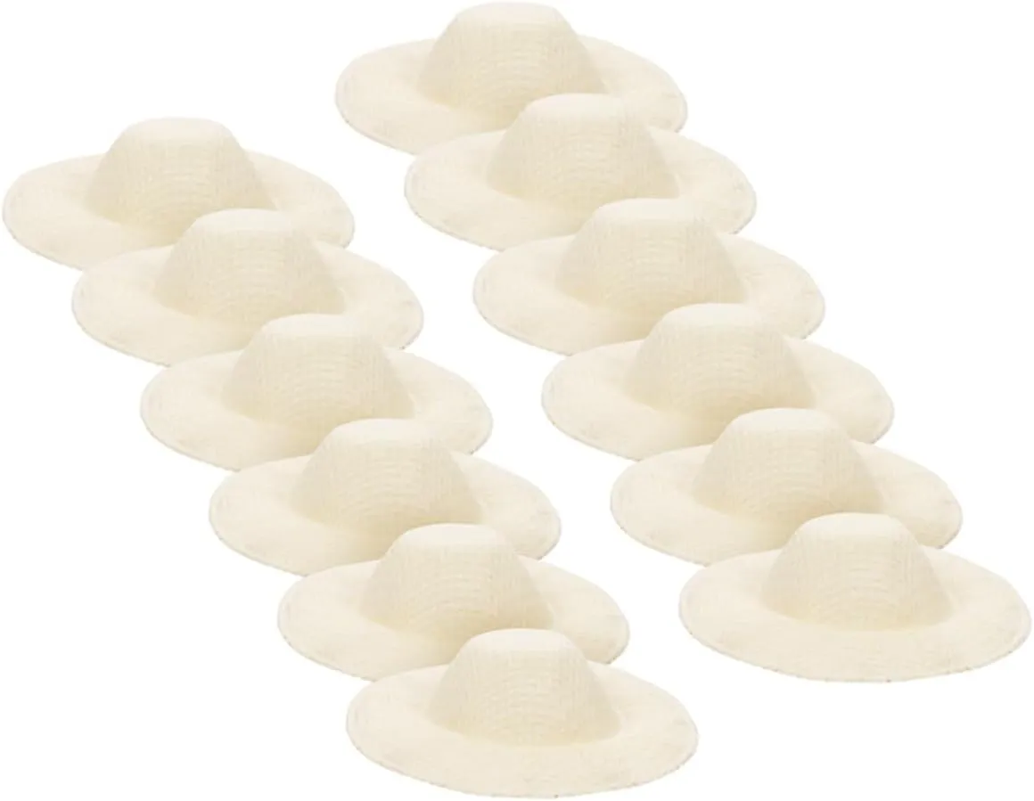 Totority 90pcs Miniature Doll Hats Woven Craft Accessories Decorative Tiny Hats for Dollhouses Crafts for Room Decor Jewelry Making