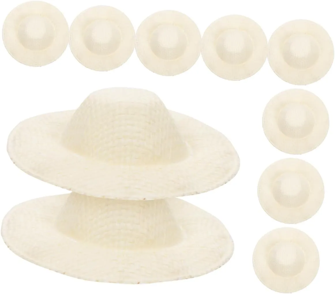 Totority 90pcs Miniature Doll Hats Woven Craft Accessories Decorative Tiny Hats for Dollhouses Crafts for Room Decor Jewelry Making