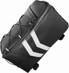 Totority 9l Capacity Bicycle Rear Seat Bag Waterproof Flexible Pu Leather Rainproof Cycling Tail Pouch for Bike/motorcycle