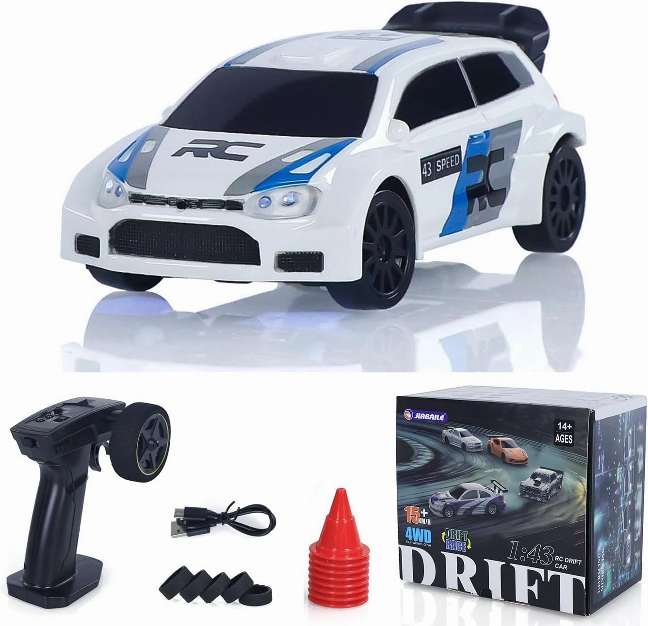 TOUCAN RC HOBBY 1/43 High Speed Radio Controlled Racing Car 2.4G Polo RC Drift Vehicle 4WD RTR Mini Model Toy Radio Battery for Children Gifts