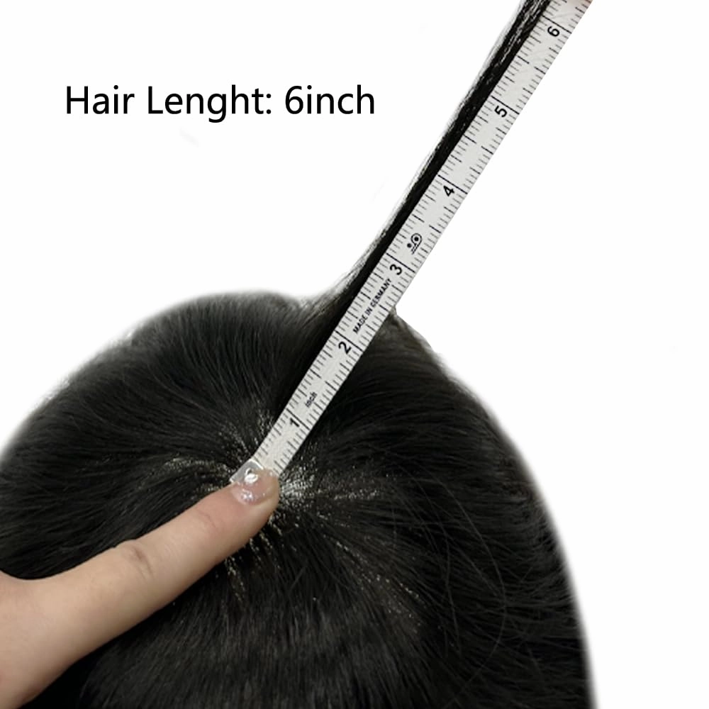 Toupee For Men Hair Pieces Swiss Lace Hair Replacement System For Men Mens Toupee Hair Piece Poly Mens Hair System Human Hair 6x8 100% light to medium density#1B10 1B# OFF BLACK 10% GREY