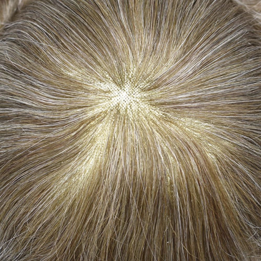 Toupee For Men Hair Replacement System For Men Human Hair Piece Toupee For Men Hair Pieces Fine Monofilament Hair Systems For Men 7x10 Medium light density #550 5# MEDIUM LIGHT BROWN 50%GREY