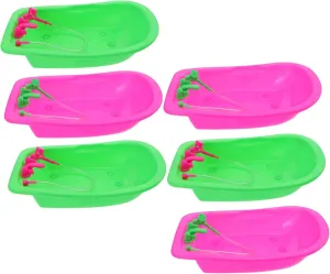 TOYANDONA 2sets Miniature Bathtub Doll House Bathroom Accessories for Play House Props for Miniature Bathroom Decor and Dollhouse Furniture Collection 6pcs*2