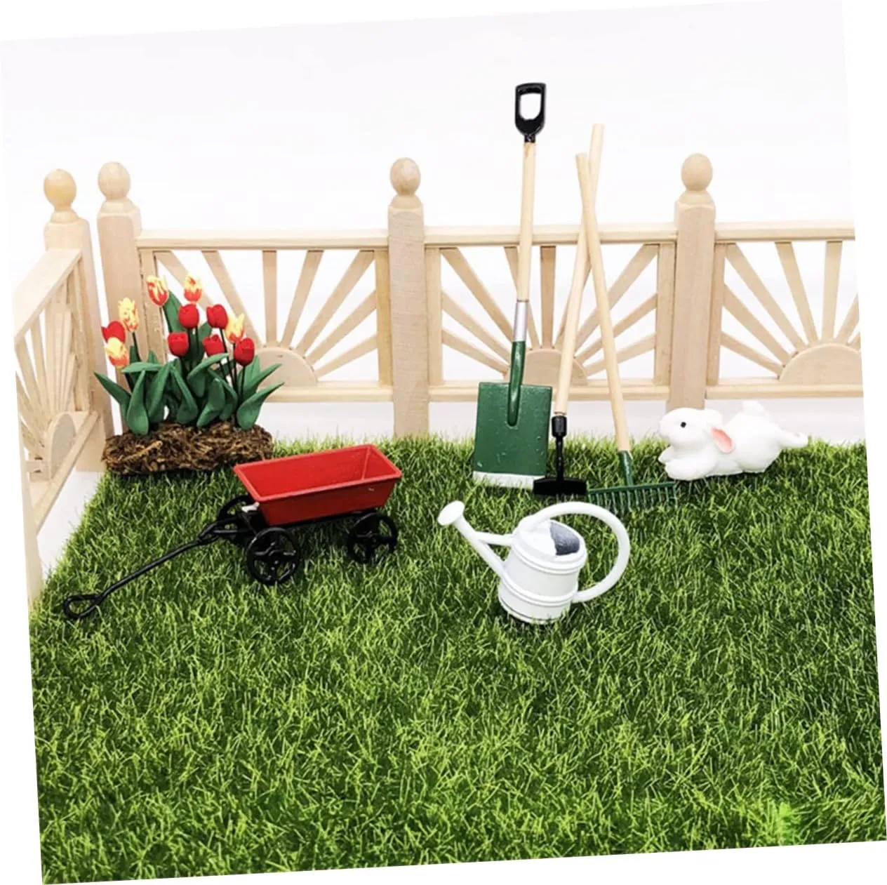 Toyvian 2 Sets Mini Gardening Tool for Dollhouse Decor Accessories Creative Micro Garden Scene Decor for DIY Fairy Garden Projects