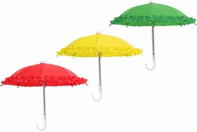 Toyvian 3pcs Mini Rainy Umbrella Toys Model Polyester Silk Miniature Umbrella for Doll, Plants Photo Props Random Color 28cm