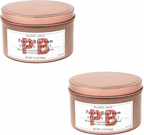 Trader Joe's - Peony Blossom Candle NET WT. 5.7 OZ Each - Set of 2