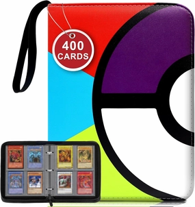 Trading Card Binder 400 Pocket - PU Leather Collectible Card Binders, Portable Double-Sided Card Book Holder for Trading Cards, Trading Card Book for MTG, TCG, Football, Basketball Cards