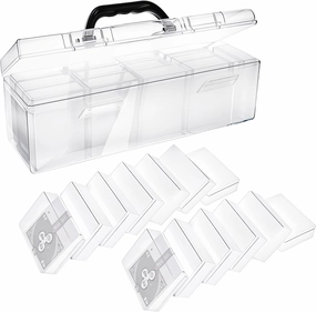 Trading Card Storage Box,Portable Plastic Baseball Card Storage Box with 13 Independent Small Boxes Compatible with Varieties of Cards for Collecting and Classifying Baseball Game Cards