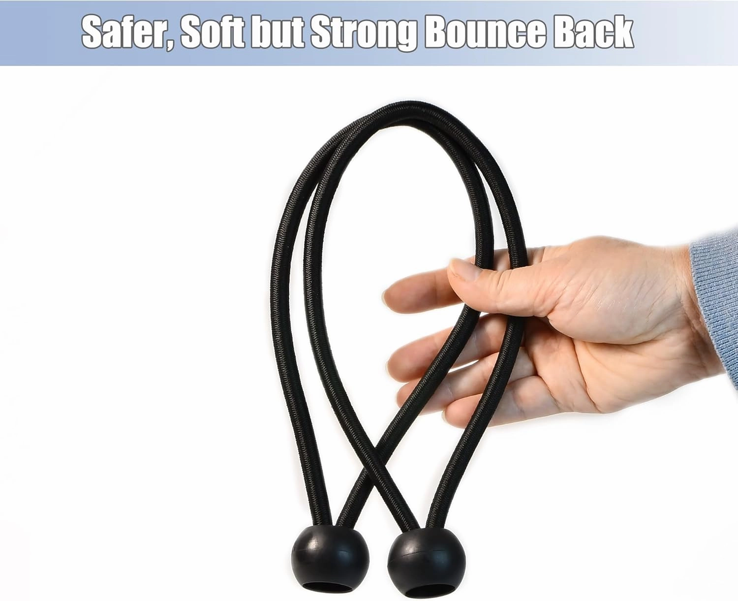 Trampoline Replacement Bungee Ropes –15 PCS 8.5in Heavy-Duty Elastic Cords for Trampoline Repair, Durable Jumping Mat Accessories, Fits 12-16 ft Round Trampolines, Include 1 PCS Install Puller Tool