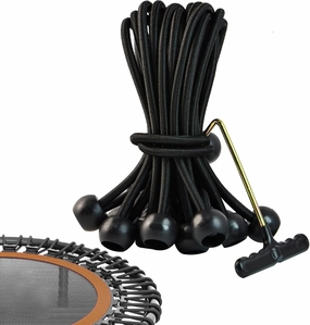 Trampoline Replacement Bungee Ropes –15 PCS 8.5in Heavy-Duty Elastic Cords for Trampoline Repair, Durable Jumping Mat Accessories, Fits 12-16 ft Round Trampolines, Include 1 PCS Install Puller Tool