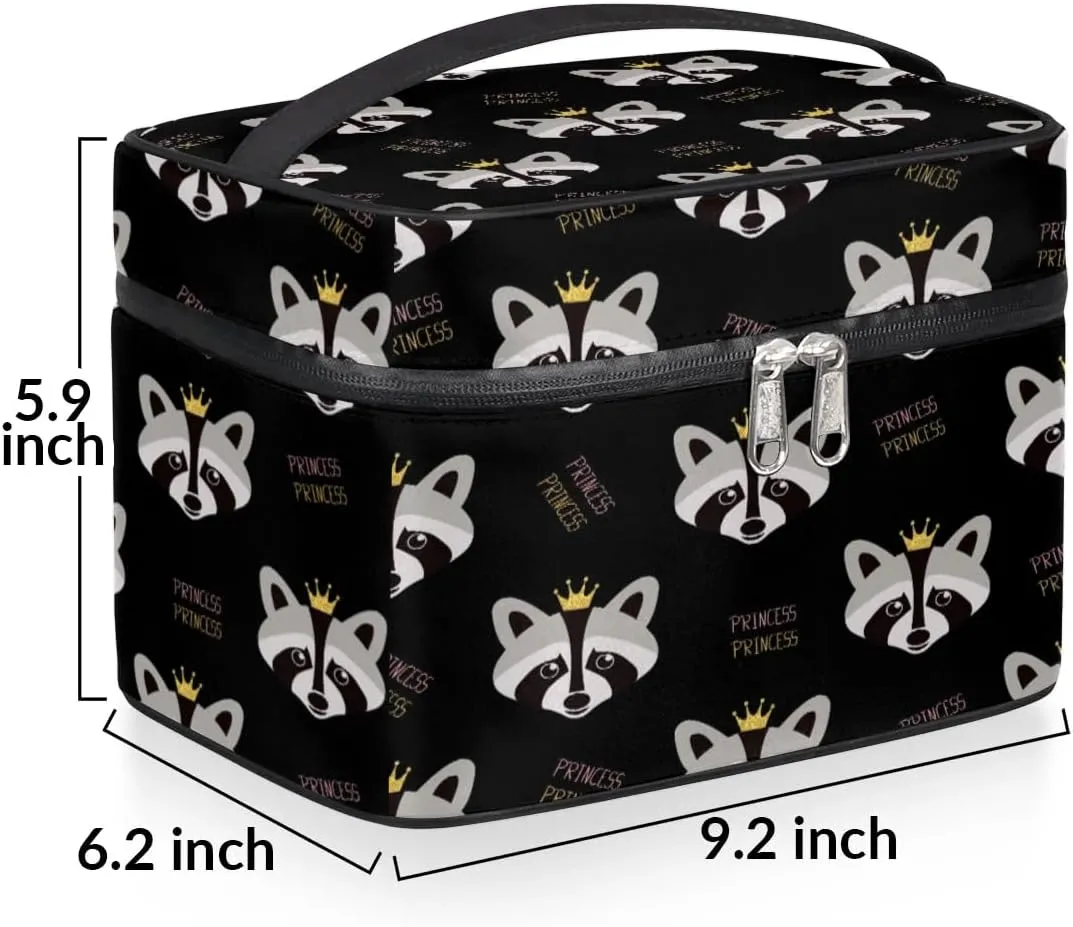 Travel Makeup Bag, Cute Animal Cosmetic Bag for Women Girls, Portable Large Toiletry Bag Case Organizer for Toiletries Accessories Brushes