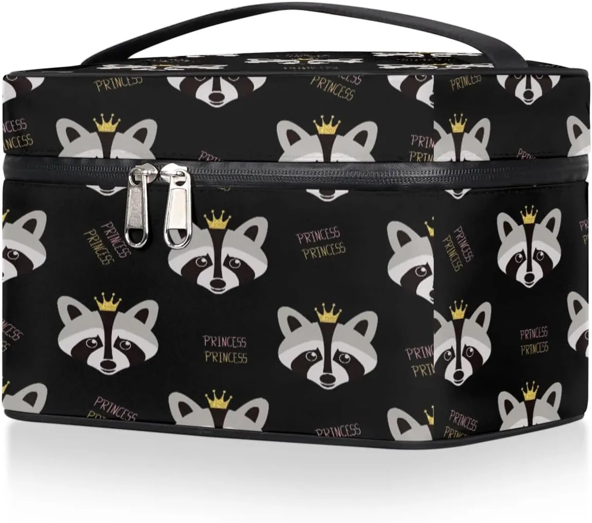 Travel Makeup Bag, Cute Animal Cosmetic Bag for Women Girls, Portable Large Toiletry Bag Case Organizer for Toiletries Accessories Brushes