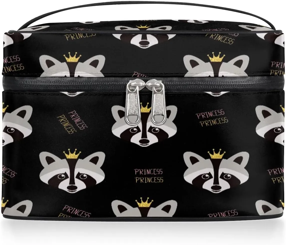 Travel Makeup Bag, Cute Animal Cosmetic Bag for Women Girls, Portable Large Toiletry Bag Case Organizer for Toiletries Accessories Brushes