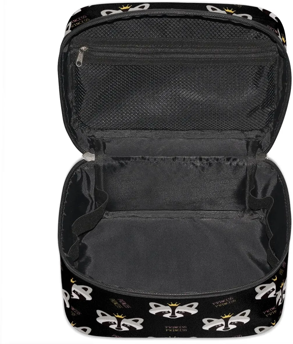 Travel Makeup Bag, Cute Animal Cosmetic Bag for Women Girls, Portable Large Toiletry Bag Case Organizer for Toiletries Accessories Brushes