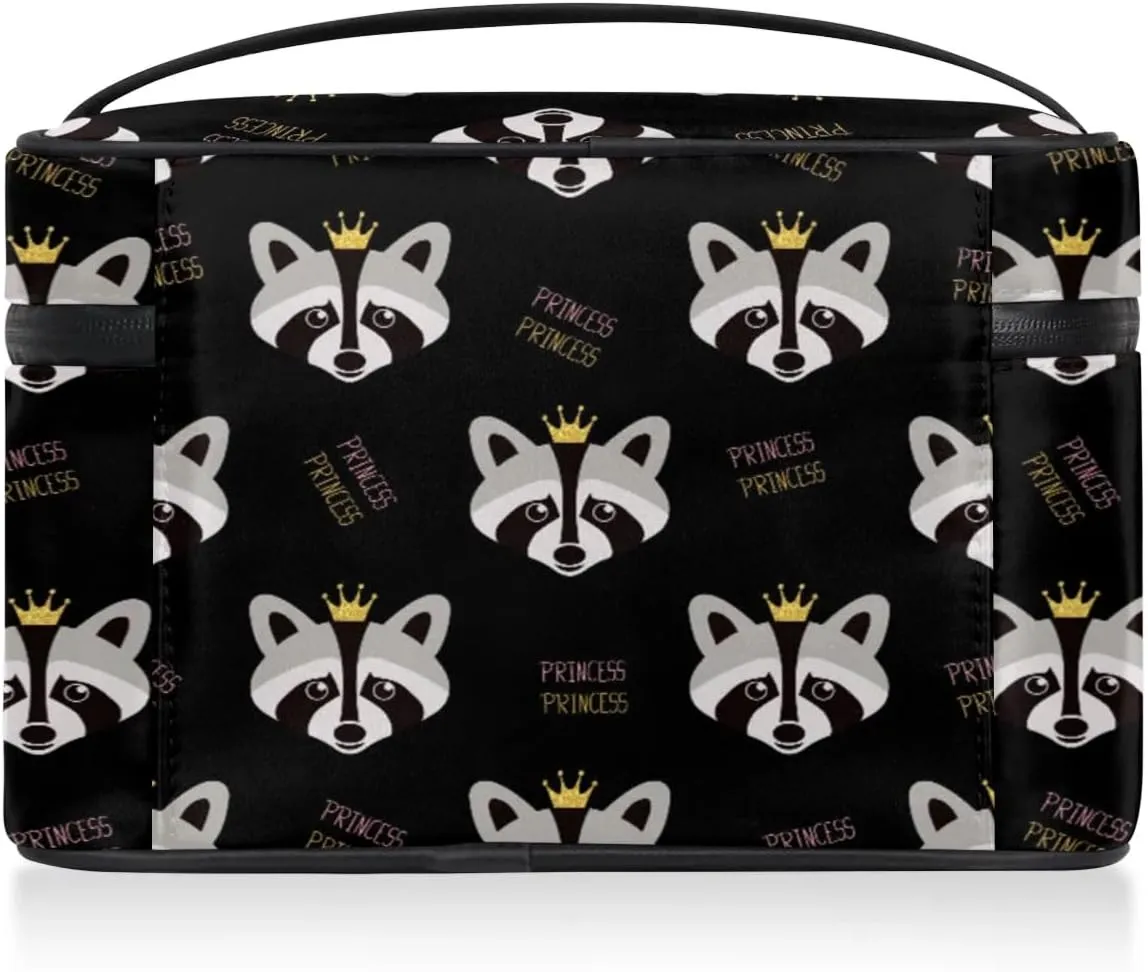 Travel Makeup Bag, Cute Animal Cosmetic Bag for Women Girls, Portable Large Toiletry Bag Case Organizer for Toiletries Accessories Brushes
