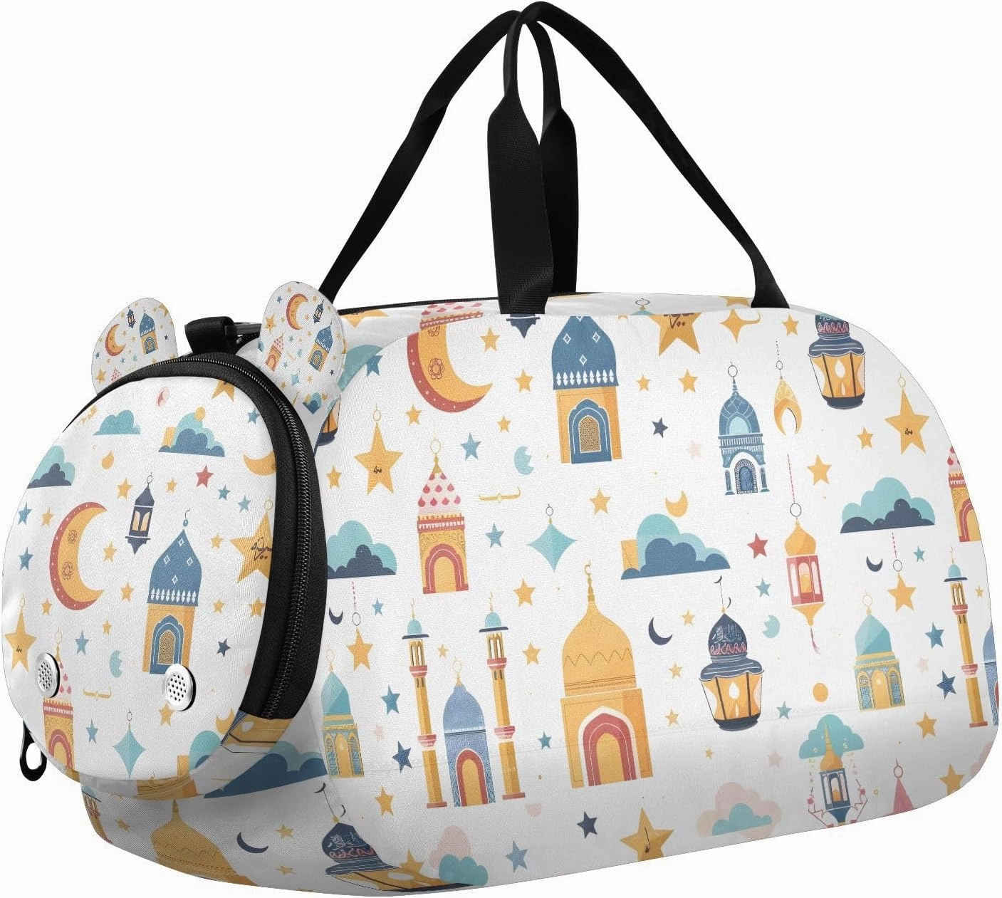 Travel Duffle Bag for Kids Boys Girls Cute Castle Star Moon Sports Bag Overnighter Duffle Sleepover Weekender with Shoes Compartment