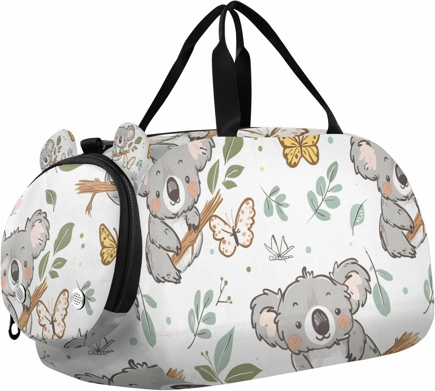 Travel Duffle Bag for Kids Boys Girls Koala Forest Animal Butterfly Sports Bag Overnighter Duffle Sleepover Weekender with Shoes Compartment