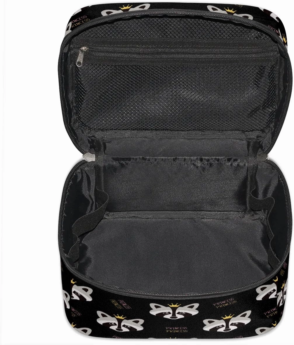 Travel Makeup Bag, Cute Animal Cosmetic Bag for Women Girls, Portable Large Toiletry Bag Case Organizer for Toiletries Accessories Brushes