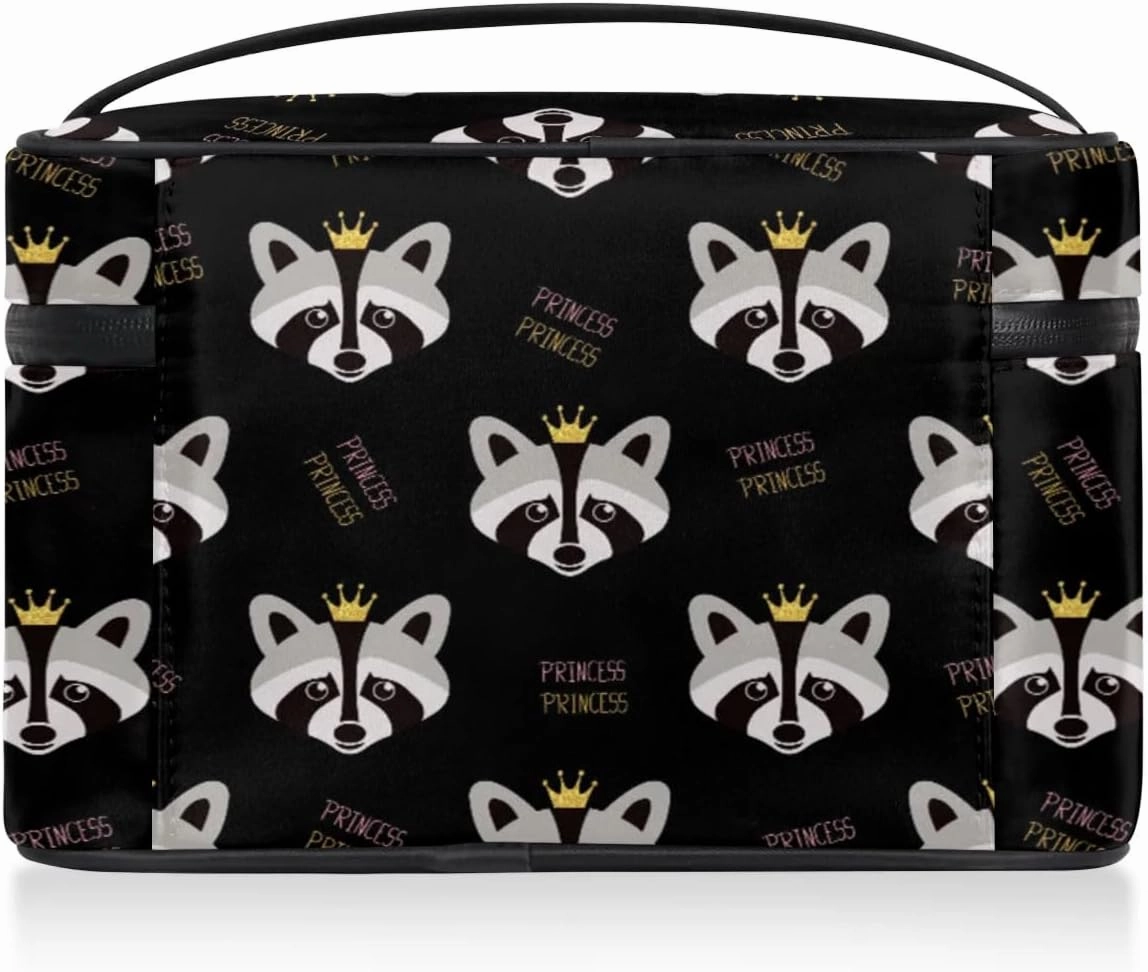 Travel Makeup Bag, Cute Animal Cosmetic Bag for Women Girls, Portable Large Toiletry Bag Case Organizer for Toiletries Accessories Brushes