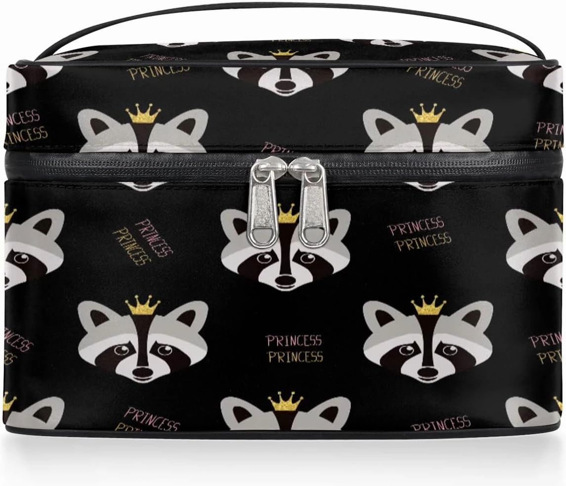 Travel Makeup Bag, Cute Animal Cosmetic Bag for Women Girls, Portable Large Toiletry Bag Case Organizer for Toiletries Accessories Brushes