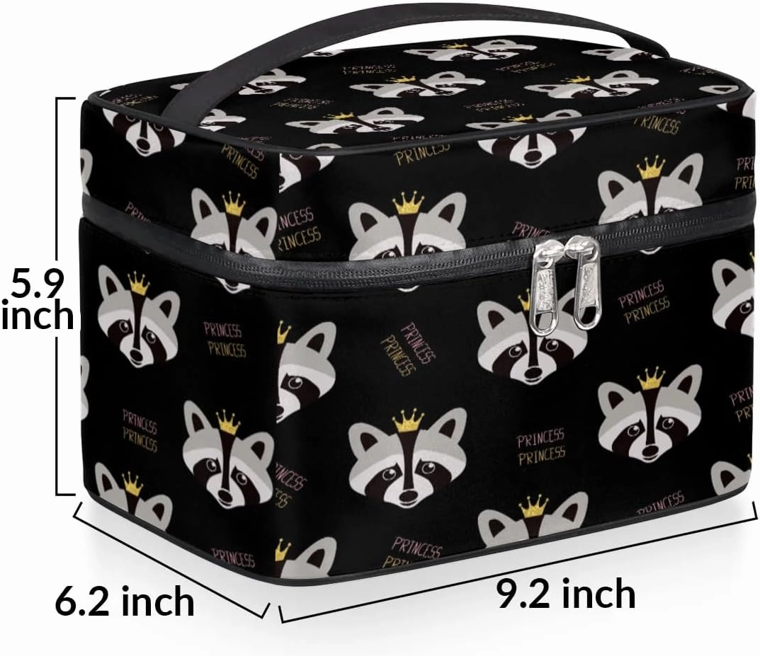 Travel Makeup Bag, Cute Animal Cosmetic Bag for Women Girls, Portable Large Toiletry Bag Case Organizer for Toiletries Accessories Brushes