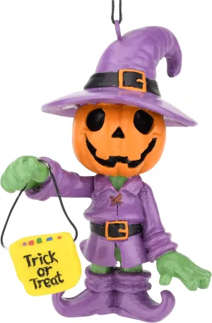 Tree Buddees Adorable Pumpkin Man with Trick or Treat Bag Halloween Ornament
