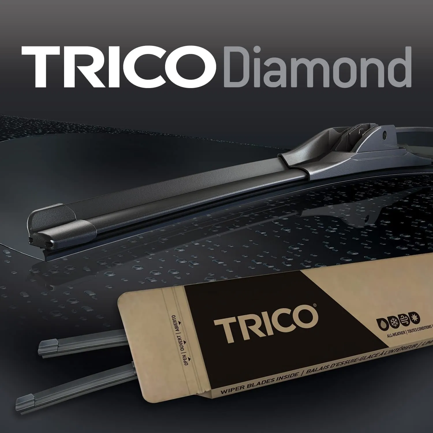 TRICO Diamond 28"   20" Premium Automotive Replacement Windshield Wiper Blades (Set of 2), Passenger and Driver Side All-Weather Beam Wiper Blades for Select Vehicle Models