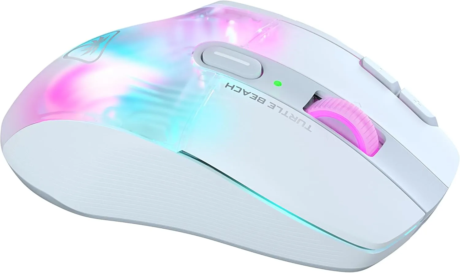 Turtle Beach Kone XP Air Wireless Customizable Ergonomic RGB Gaming Mouse, Bluetooth, 19K DPI Optical Sensor, 100-hour Battery & Charging Dock, 29 Programmable Inputs & RGB Lighting, 4D Wheel – White