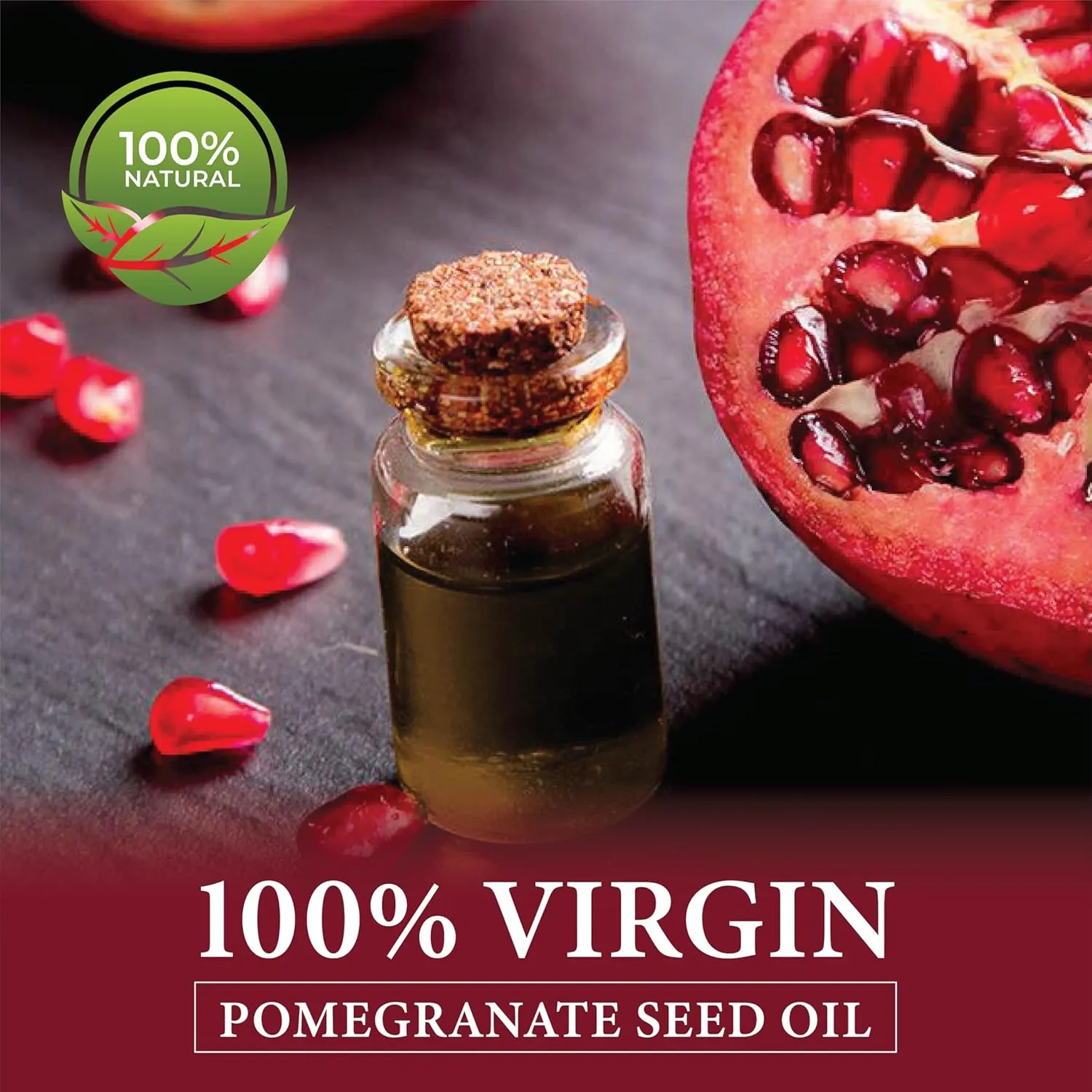 uh*Roh*Muh 100% Pure Virgin Pomegranate Seed Oil – Cold-Pressed & Unrefined from Turkey | Lightweight Moisturizer for Face, Skin & Hair | Nutrient-Rich Botanical Oil | 4 Fl Oz
