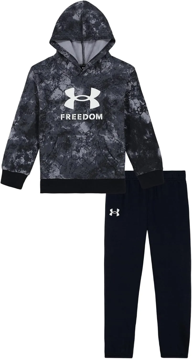 Under Armour boys Long Sleeve Logo Hoodie & Joggers Set, Ua Rival Hoodie Set