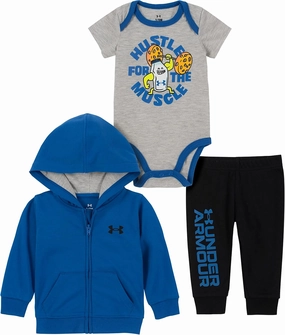 Under Armour baby-boys 3-piece Set, Bodysuit, Graphic T-shirt and Shorts, Crew Neckline