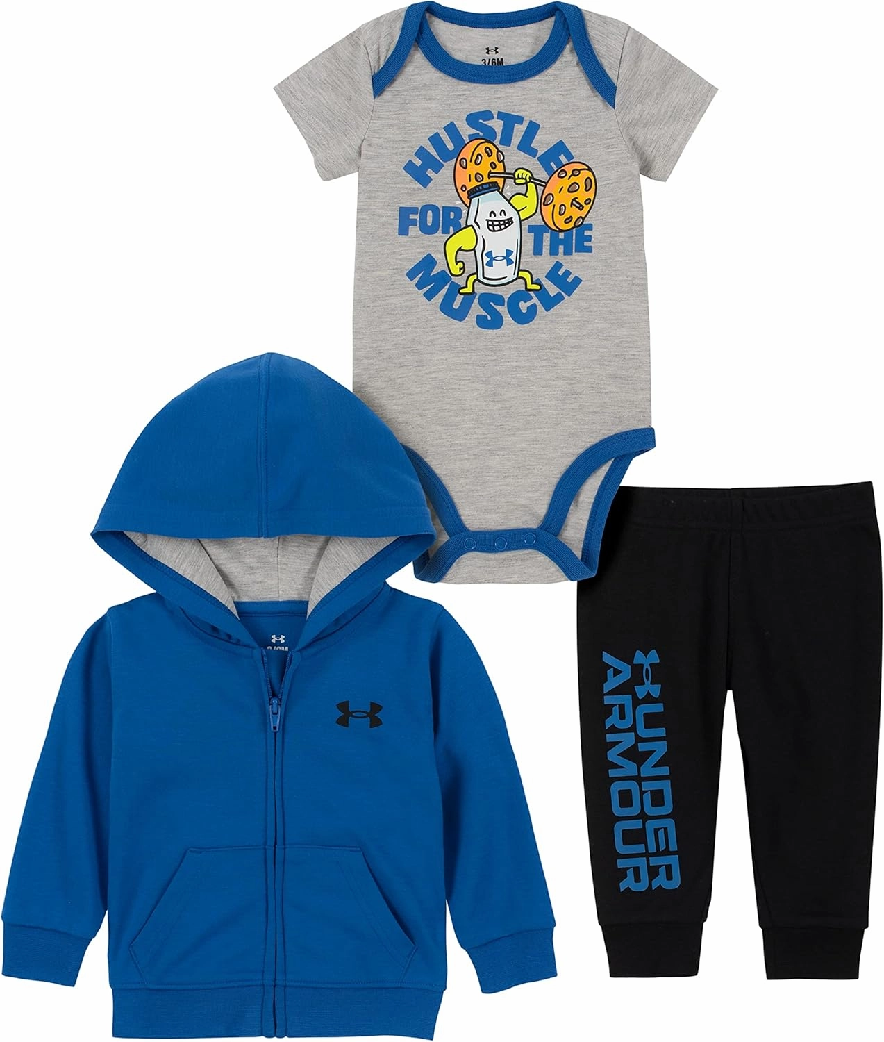 Under Armour baby-boys 3-piece Set, Bodysuit, Graphic T-shirt and Shorts, Crew Neckline