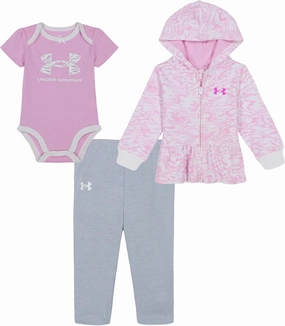Under Armour baby-girls 3-piece Set, Bodysuit With Coordinated Top & Bottom, Lightweight & Relaxed Fit