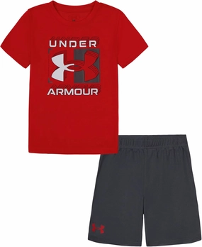 Under Armour boys Short Sleeve Tee and Short Set, Lightweight and Breathable