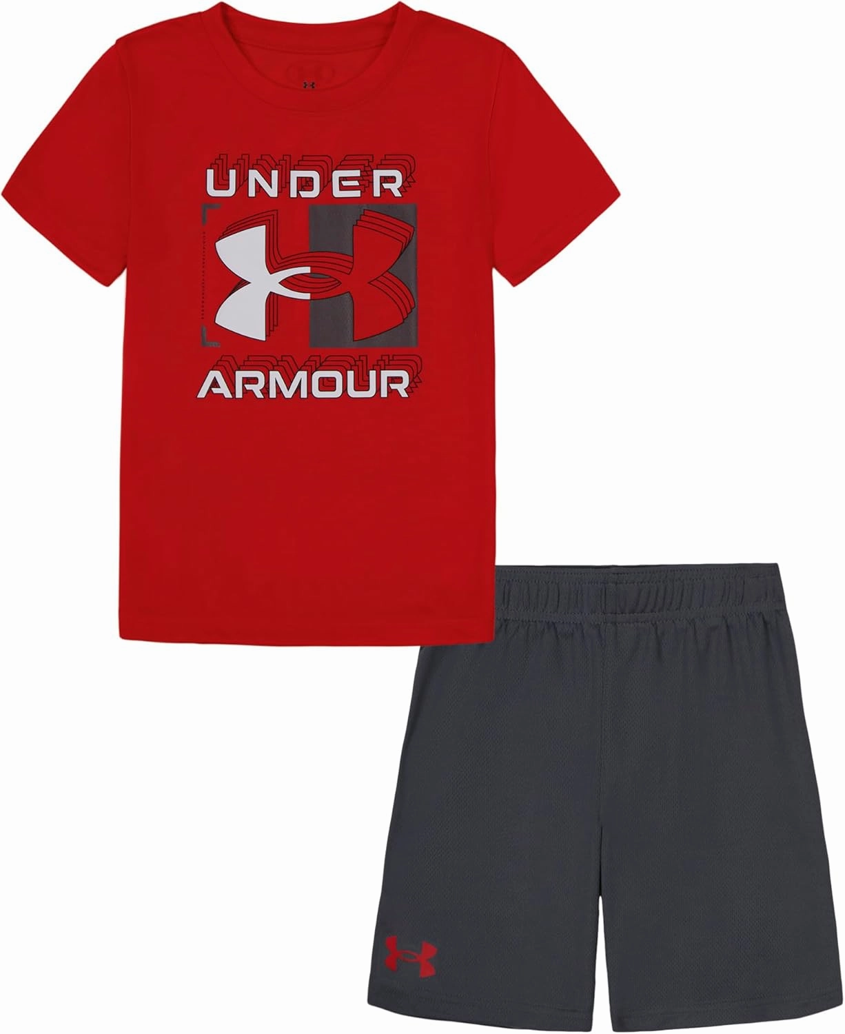 Under Armour boys Short Sleeve Tee and Short Set, Lightweight and Breathable