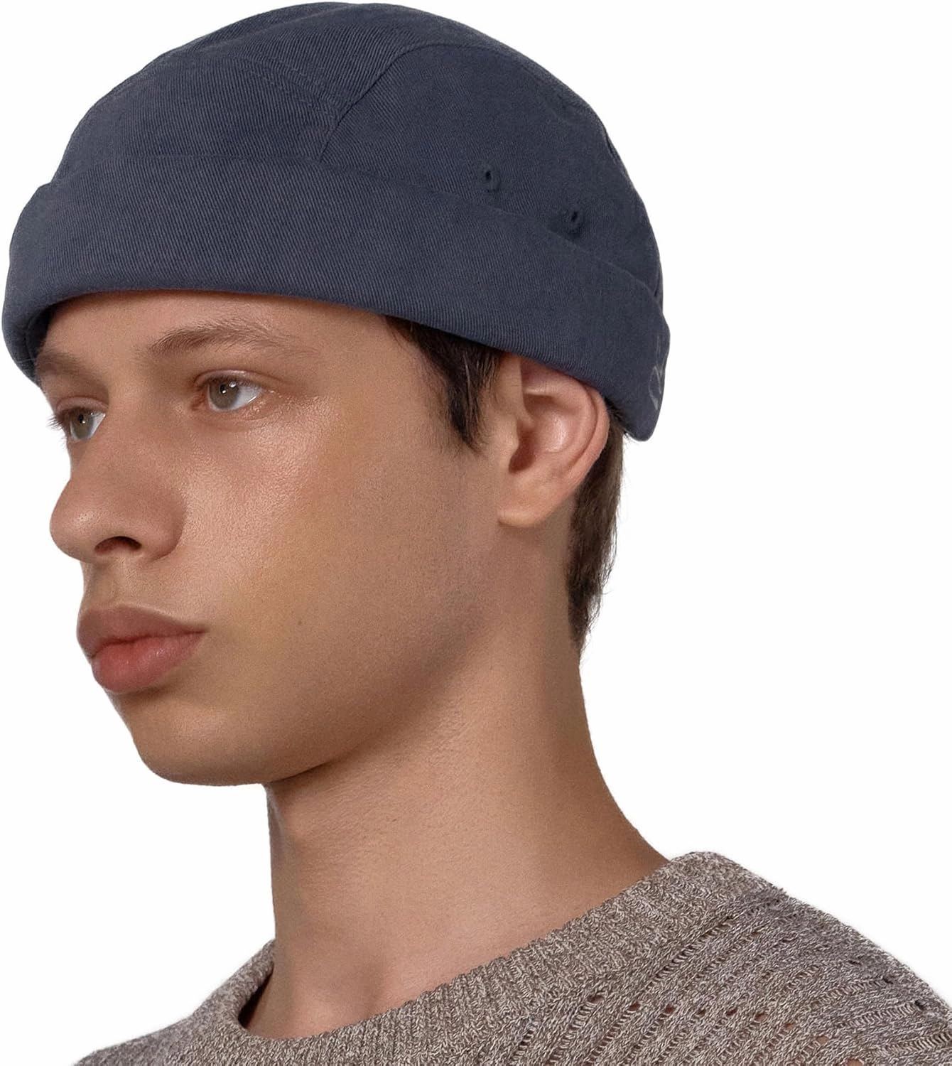 UNDERCONTROL Brimless Fisherman Trawler Beanie Washed Cotton Men Women Docker Hat Adjustable Low Profile Miki Watch Cap Korea