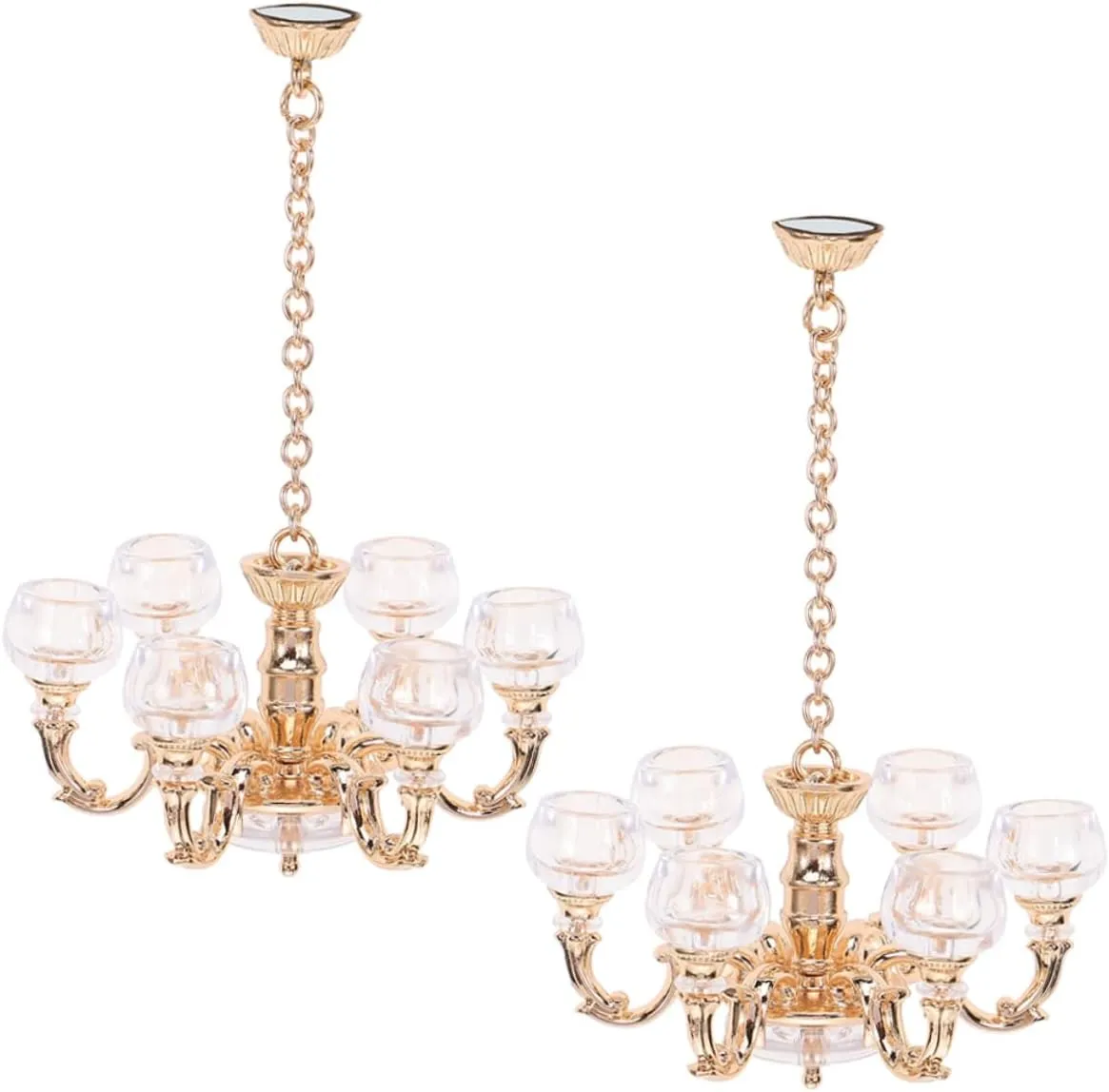 Vaguelly 2pcs Ceiling Lamp Model Miniature Doll House Decorative Light Retro Tiny Hanging Lamp for Micro Landscaping for DIY Dollhouse Accessories