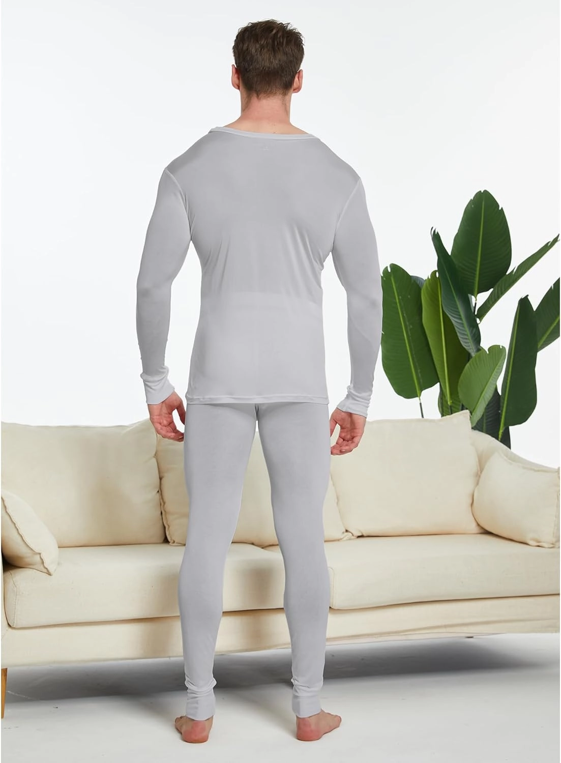 Viamulion Men's Pure Mulberry Silk Knitted Thermal Underwear Set