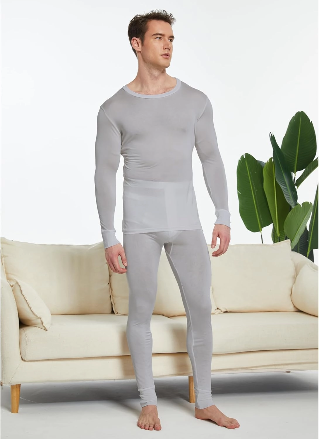 Viamulion Men's Pure Mulberry Silk Knitted Thermal Underwear Set